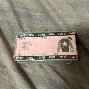 Blank “win tote” tickets. Super fun on Derby Day if you are hosting a party. New